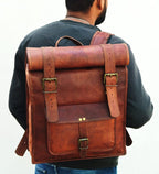 Craftshades - 14*24 Inch 100% Genuine Roll Leather Shoulder Backpack | Unisex