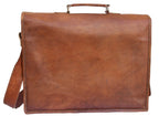 Craftshades –  13 Inch Single Pocket Double Strip Handcrafted Satchel Goat Leather Bag | 100% Genuine Leather