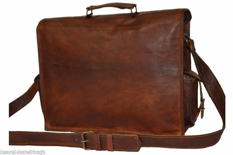 Craftshades – 11*15 Inch Handcrafted Briefcase Goat Leather Bag | 100% Genuine Leather