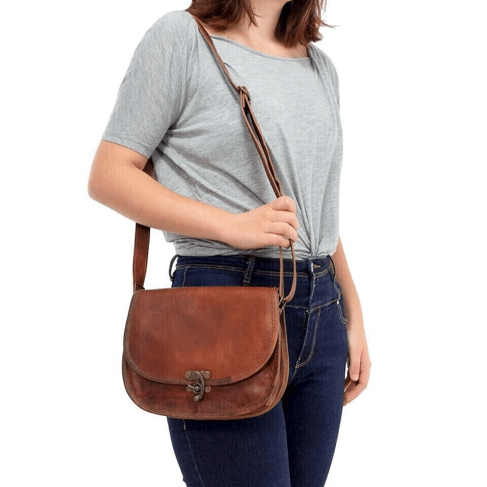 Craftshades –  Unique C-Lock Handcrafted Leather Bag | 100% Genuine Leather
