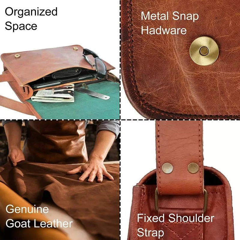 Craftshades Minimal Goat Leather Messenger Bag