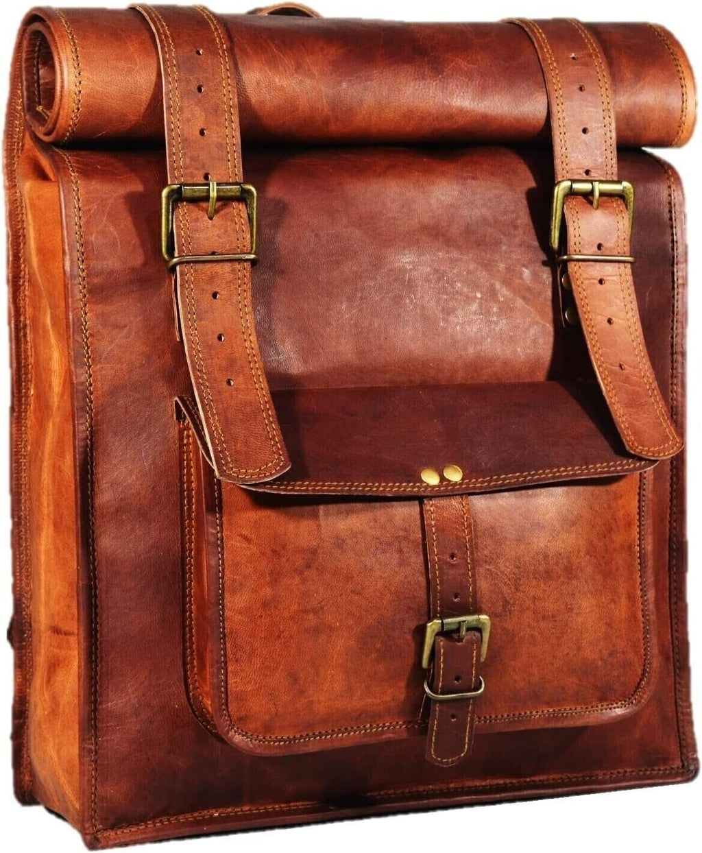 Craftshades - 14*24 Inch 100% Genuine Roll Leather Shoulder Backpack | Unisex
