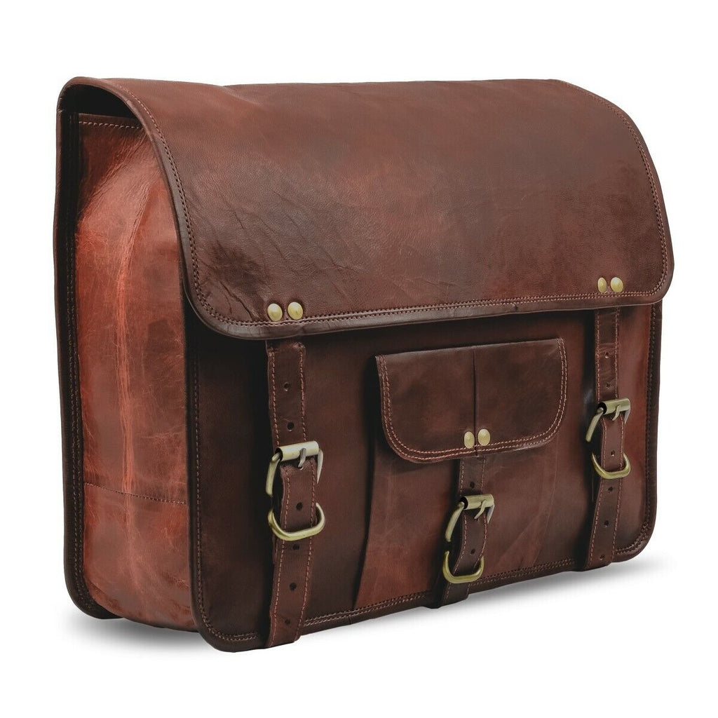 Craftshades – 18″ Classic Handcrafted Leather Laptop Bag | 100% Genuine Leather