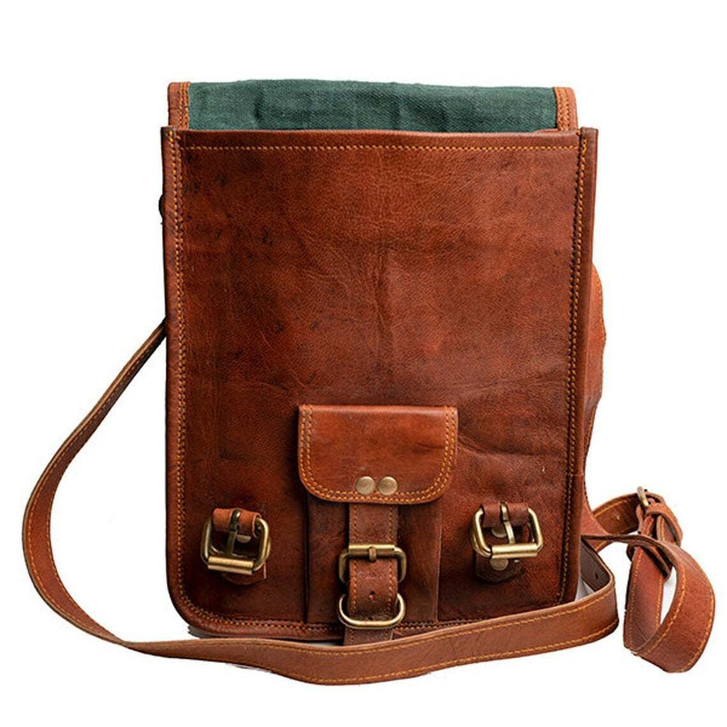 Craftshades - 9x11 Front Pocket Canvas & Goat Leather Sling Bag