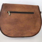 CraftShades -9*11 Inch cross body double pocket sling goat leather bag for boys &amp; girls
