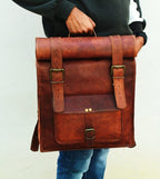 Craftshades - 14*24 Inch 100% Genuine Roll Leather Shoulder Backpack | Unisex