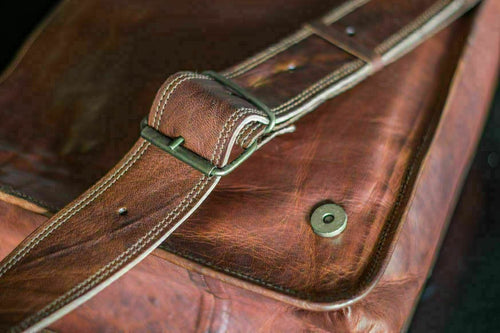 13 Inches Luxury Style Genuine Leather Cross Body Shoulder Bag Handmade Bag