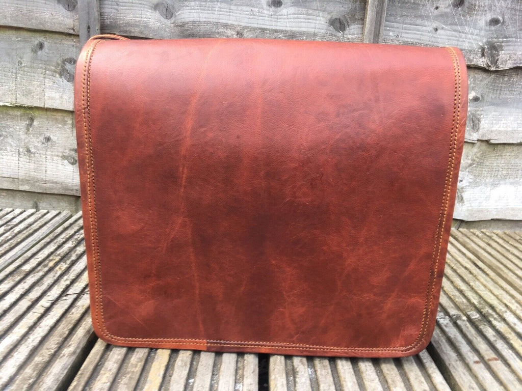 Craftshades - 13 inch Handcrafted Front Pocket Leather Bag for Unisex | 100% Genuine Leather