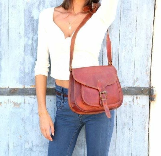 Craftshades - 7*9 Inches Crossbody Handcrafted Small Goat Leather Unisex Sling Bag| 100% Genuine Leather