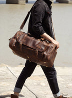 Craftshades Vintage Leather men's Travel Duffle luggage Bag