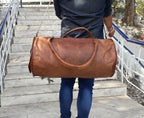 Craftshades – Multiple Pockets 28 Inch Handcrafted Leather Duffle Bag | 100% Genuine Leather