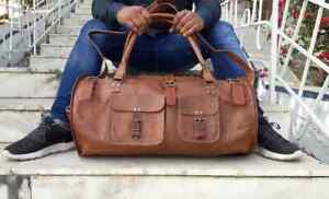 Craftshades – Multiple Pockets 28 Inch Handcrafted Leather Duffle Bag | 100% Genuine Leather