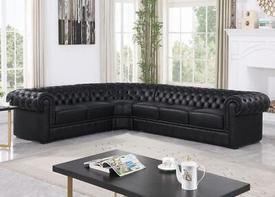 Craftshades Blue L shape Chesterfield Sofa