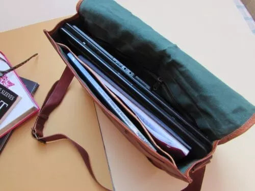 Craftshades - Double Strip Plain Leather Office Bag