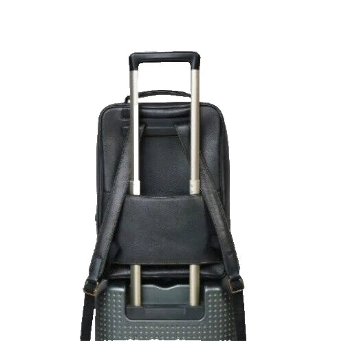 Craftshades –Zipper Closure Minimal Design Grain Leather Backpack Airport Suitcase Back Strap