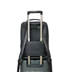 Craftshades –Zipper Closure Minimal Design Grain Leather Backpack Airport Suitcase Back Strap