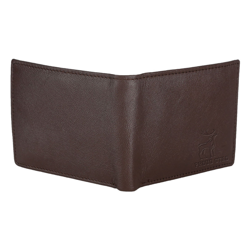 Mens Wallet Buff Dark Brown