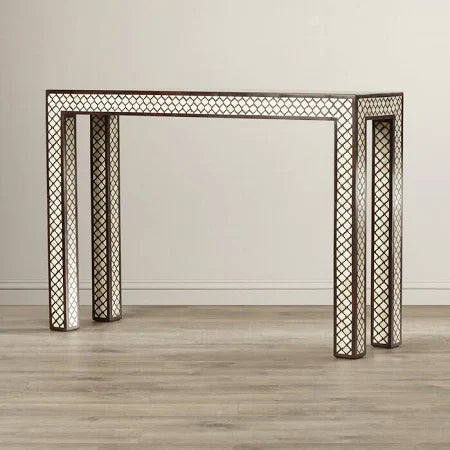 Bone Inlay Solid Wood Console Table
