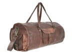 Craftshades - Handcrafted 18" Curved Duffle Leather Bag | 100 Genuine Leather 18 Inch