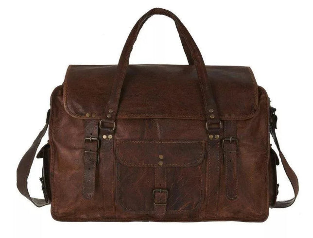 Craftshades – 20 Inch Handcrafted Travel Duffle Goat Leather Bag