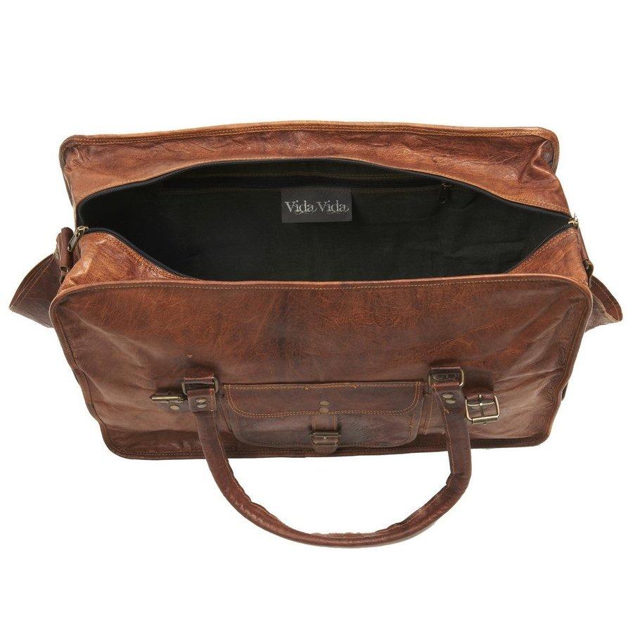 Craftshades -  20 Inch Handcrafted Travel Duffle Goat Leather Bag | 100 Genuine Leather
