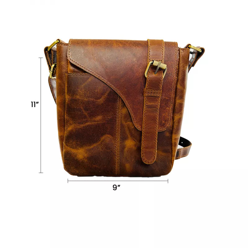 Craftshades Genuine Buffalo Leather Crossbody (Light Brown)