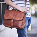 Craftshades Vintage Expandable Leather Laptop Bag