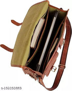 Craftshades - 11x15 Double Pocket Genuine Goat Leather Laptop Messenger