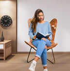 CraftShades Handmade Hairon Leather Butterfly Chair